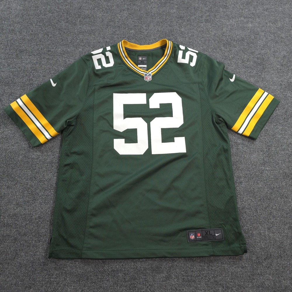 Green Bay Packers Jersey Mens XL Green NFL Football Home Gary 52 Nike On Field